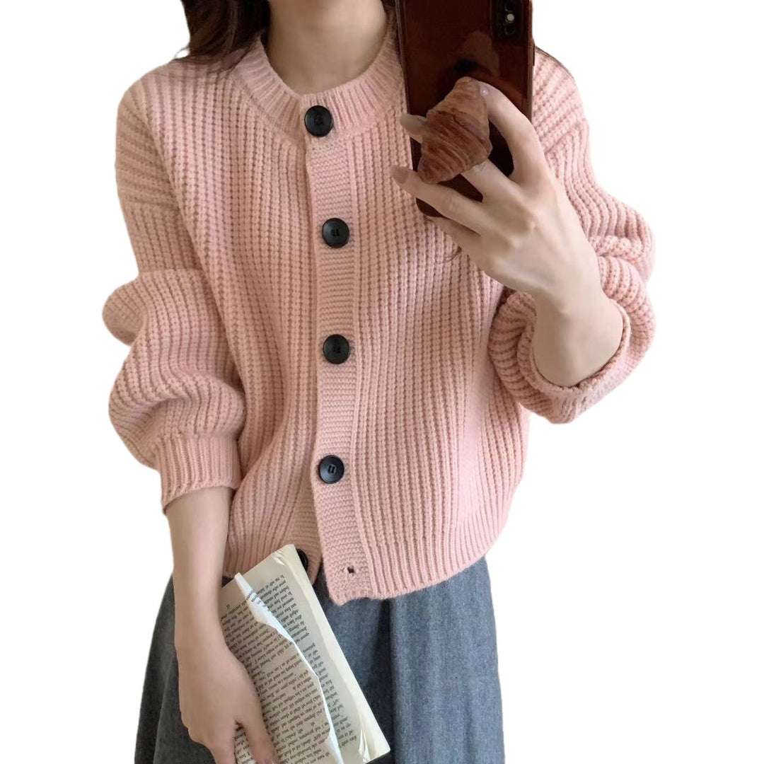 Ladies soft knit cardigan with stylish button details Lune London