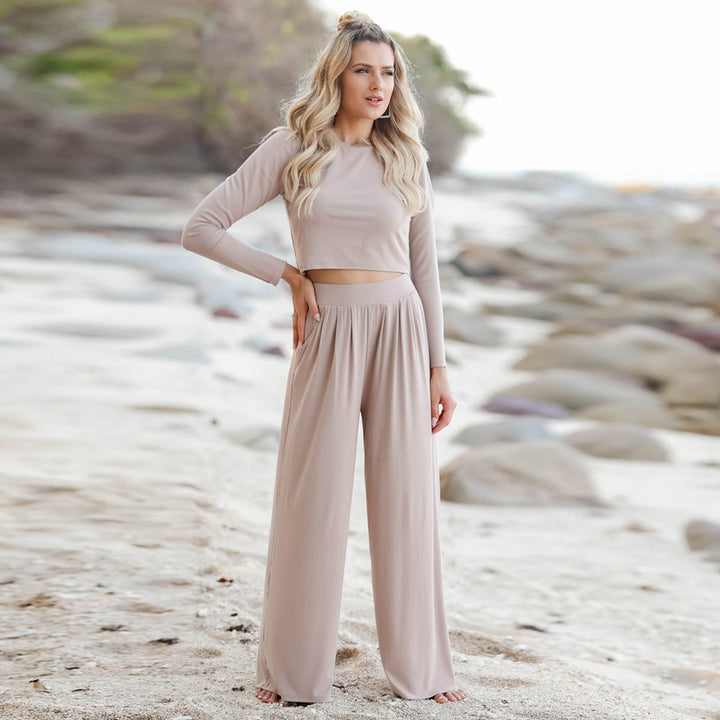 Women's jumpsuit with a wide leg cut and long sleeves Lune London