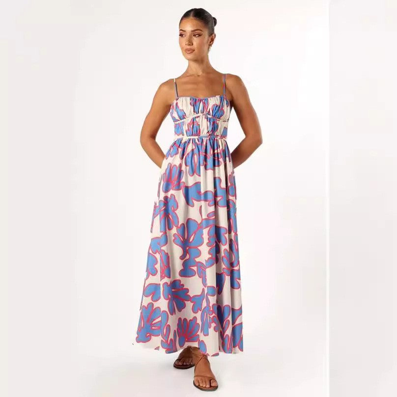Ladies Floral Maxi Dress Fluid Lune London