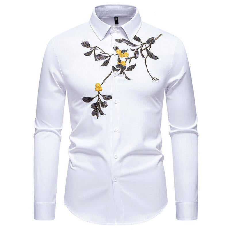 Elegant Embroidered Long Sleeve Shirt for Men Chic und Stil
