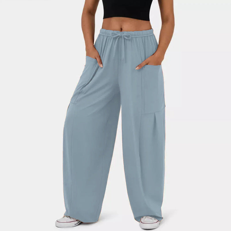 Femmes pantalon décontracté élégant à coupe large avec poches pratiques Lune London