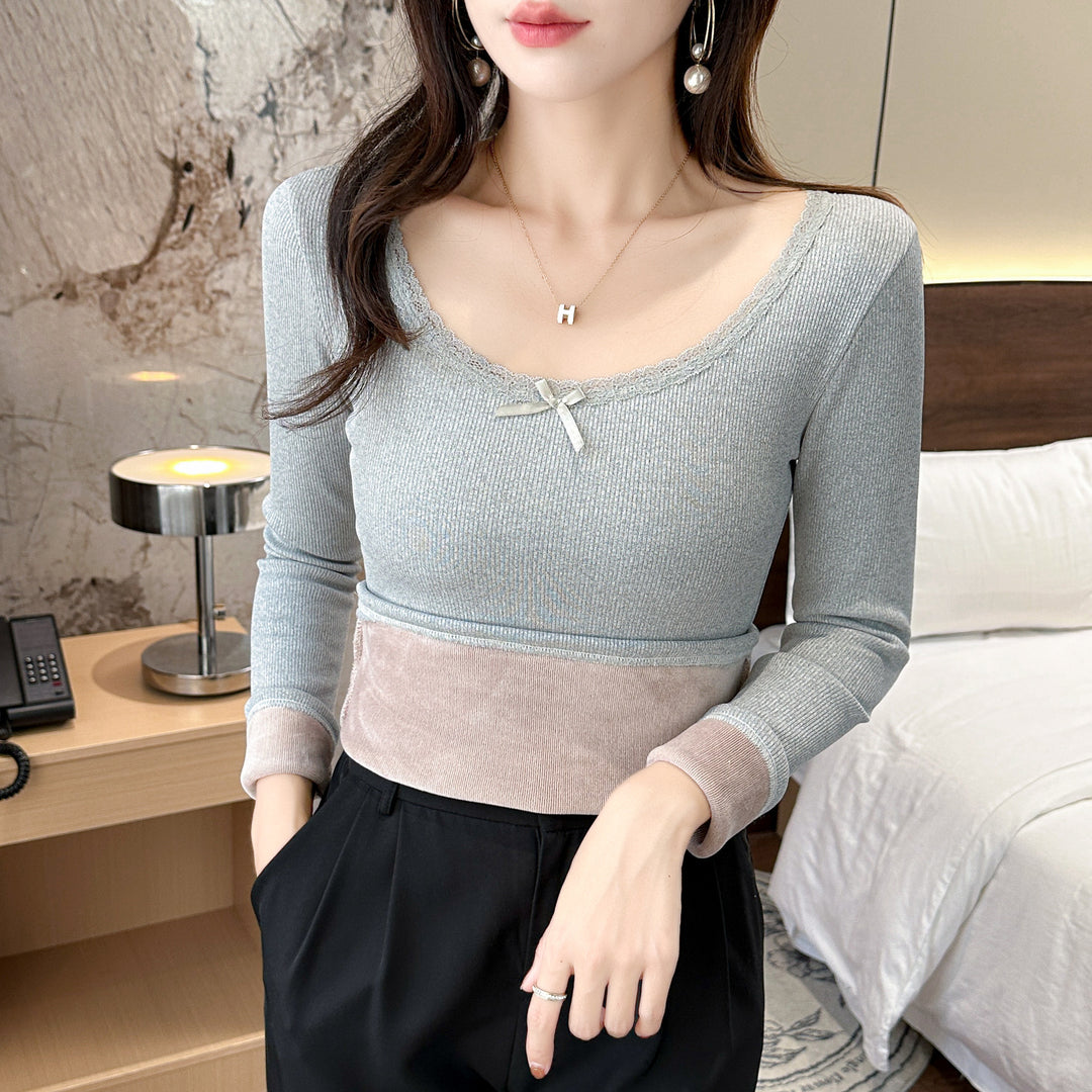 Women's long sleeve shirt with elegant lace detail Chic & Stil
