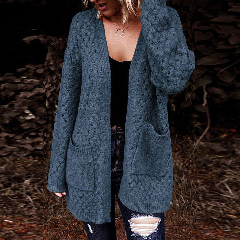 Cardigan pour femmes avec motif texturé et poches pratiques Chic & Stil