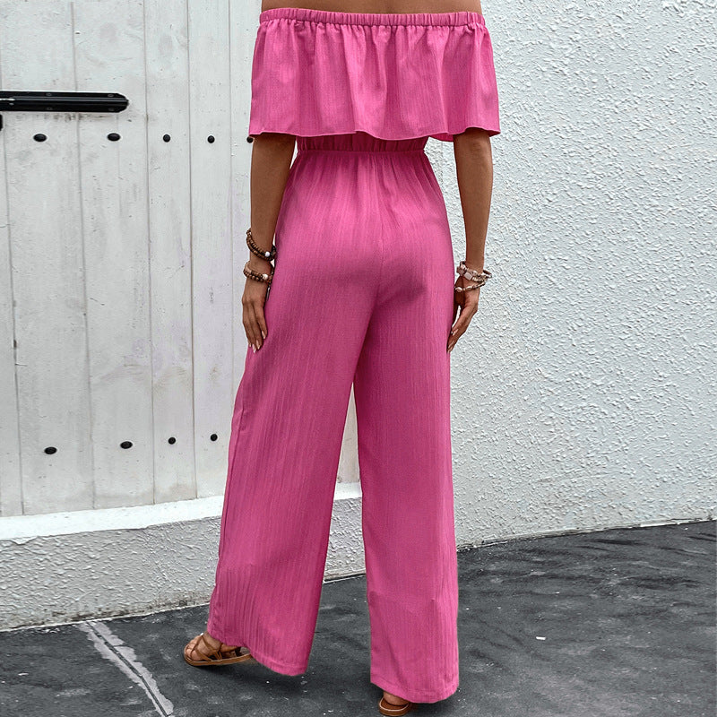 Women Off-Shoulder Wide Leg Jumpsuit Lune London