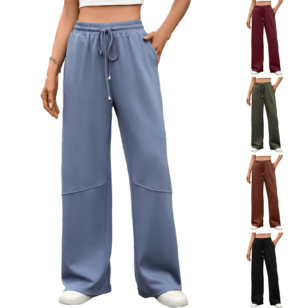 Loose leisure pants for women with elastic waist and side pockets Lune London