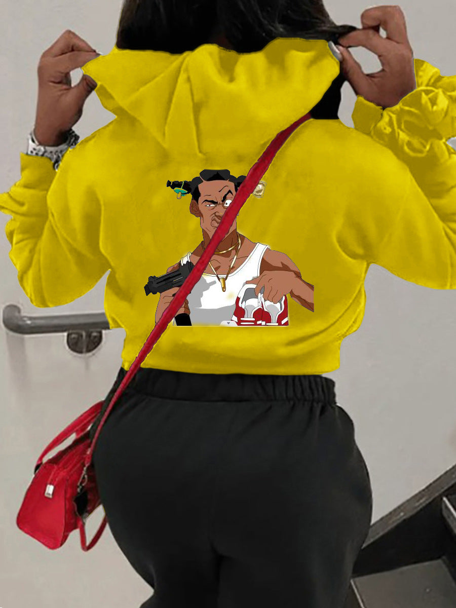 Ladies hoodie and jogger set with a catchy graphic design Lune London