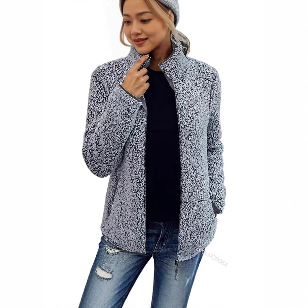 Veste en fleece pour femme avec col haut et toucher doux Chic & Stil
