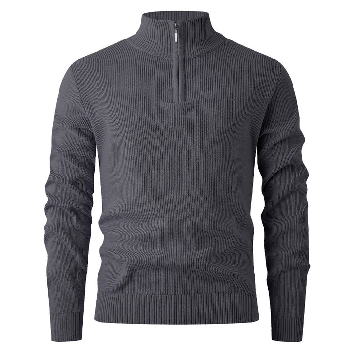Men's sweater with high collar and additional zipper Lune London