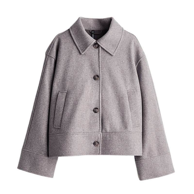 Ladies oversized trendy jacket with innovative collar Lune London
