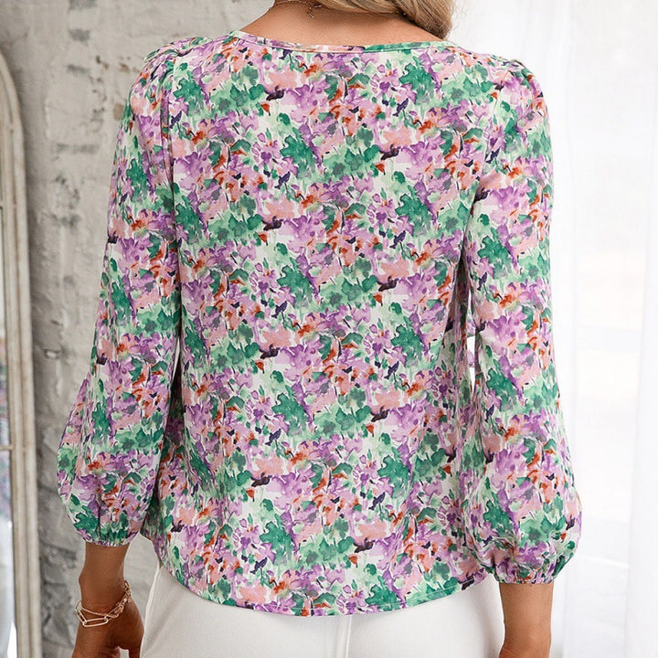 Women's blouse with ruffles and floral pattern Lune London
