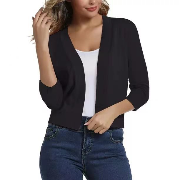 Ladies casual cardigan with open front and 3/4 sleeves Lune London