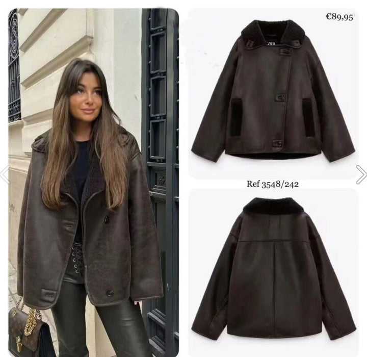 Veste de transition élégante pour femmes avec doublure en teddy doux et poches pratiques Chic & Stil