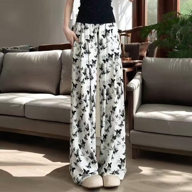 Ladies Comfortable Summer Pants with Butterfly Pattern Chic & Stil