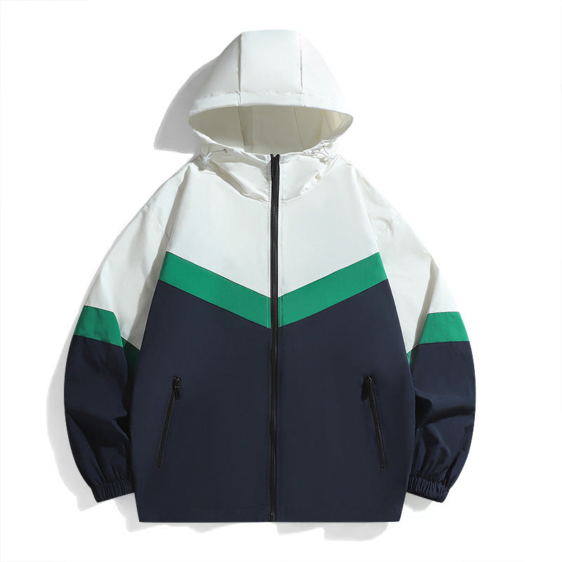 Lightweight transition jacket for men with adjustable hood system and breathable inserts Lune London