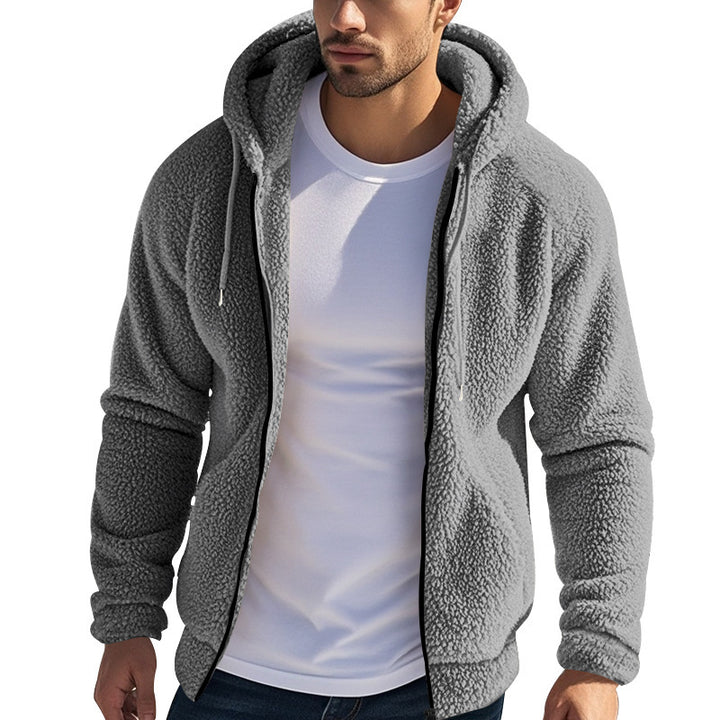 Men's Fleece Hoodie with kangaroo pocket and practical zipper Lune London