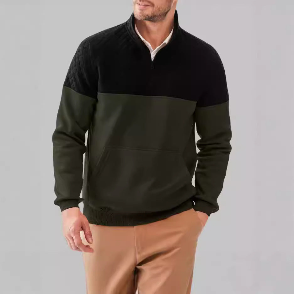 Sporty sweater for men with high collar and pockets Lune London