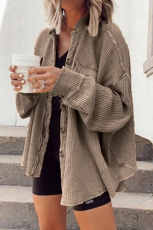 Casual cotton jacket for women with a buttoned front and practical pockets Lune London