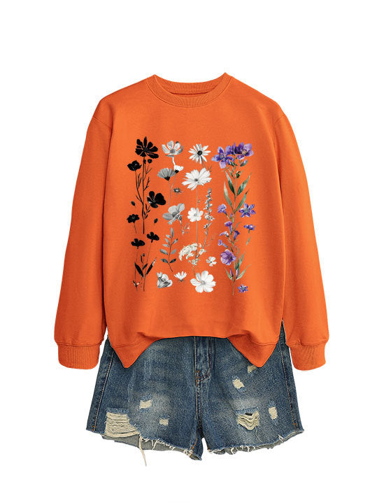 Sweat-shirt femme avec design graphique floral et doublure intérieure douce Chic & Stil