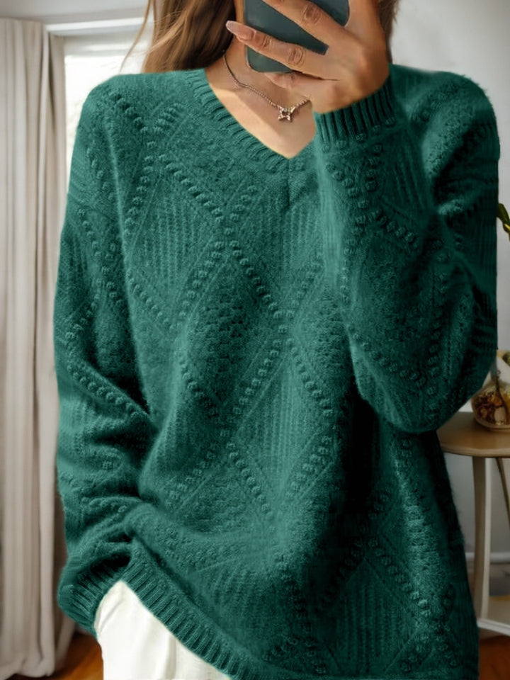 Knit sweater for women with a structured treatment and a soft texture Lune London
