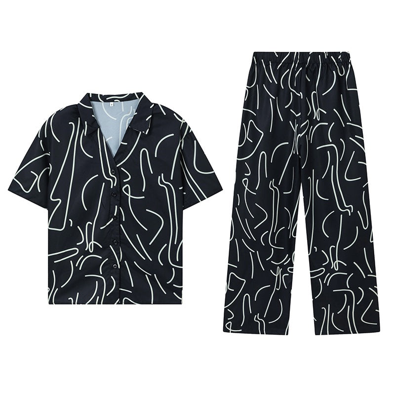 Loose loungewear set with abstract print Lune London for women