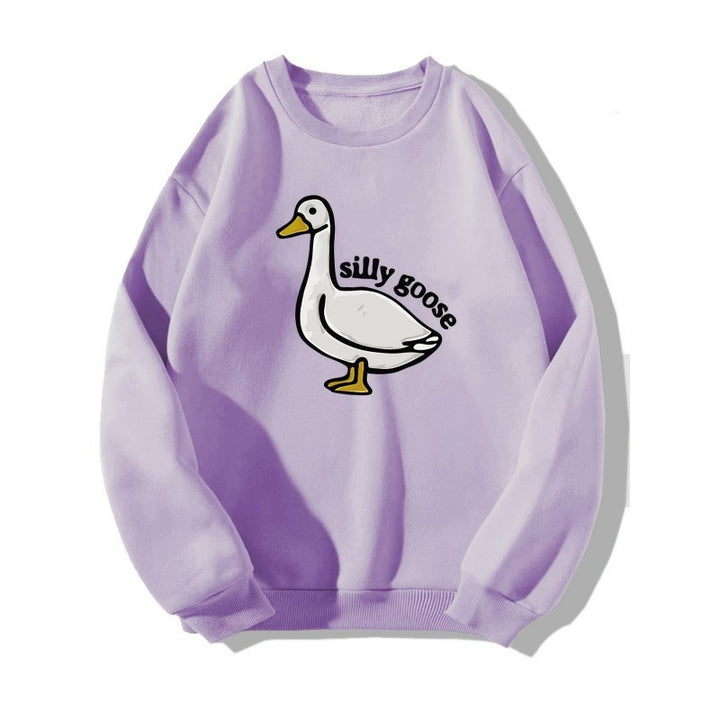 Sweatshirt pour femme avec motif de canard ludique et coupe décontractée Chic & Stil