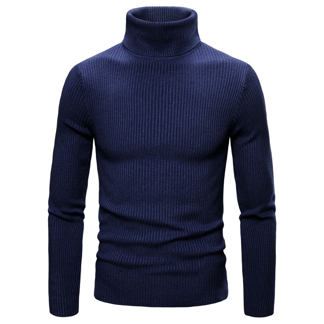 Men's knitted turtleneck sweater with ribbed structure Lune London