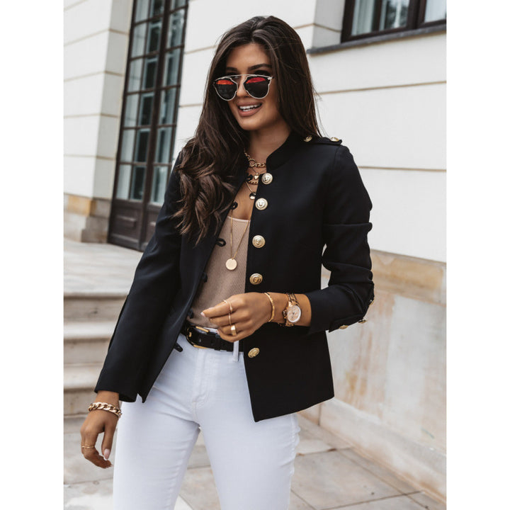 Trendy women's blazer with gold buttons and slim fit Lune London