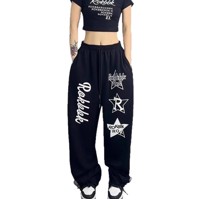 Women Chic Leisure Pants with Eye-Catching Graphics Chic & Stil