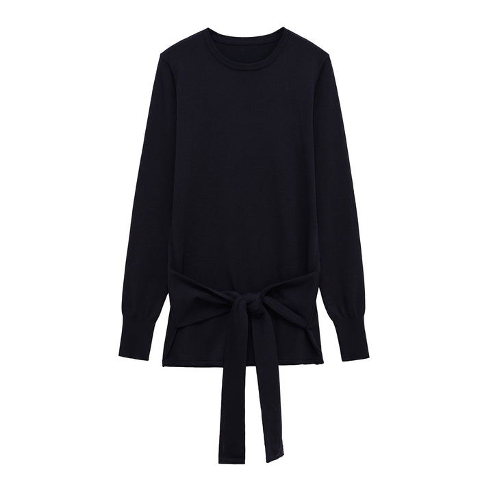 Casual long sleeve t-shirt for women with knot detail on the side Lune London
