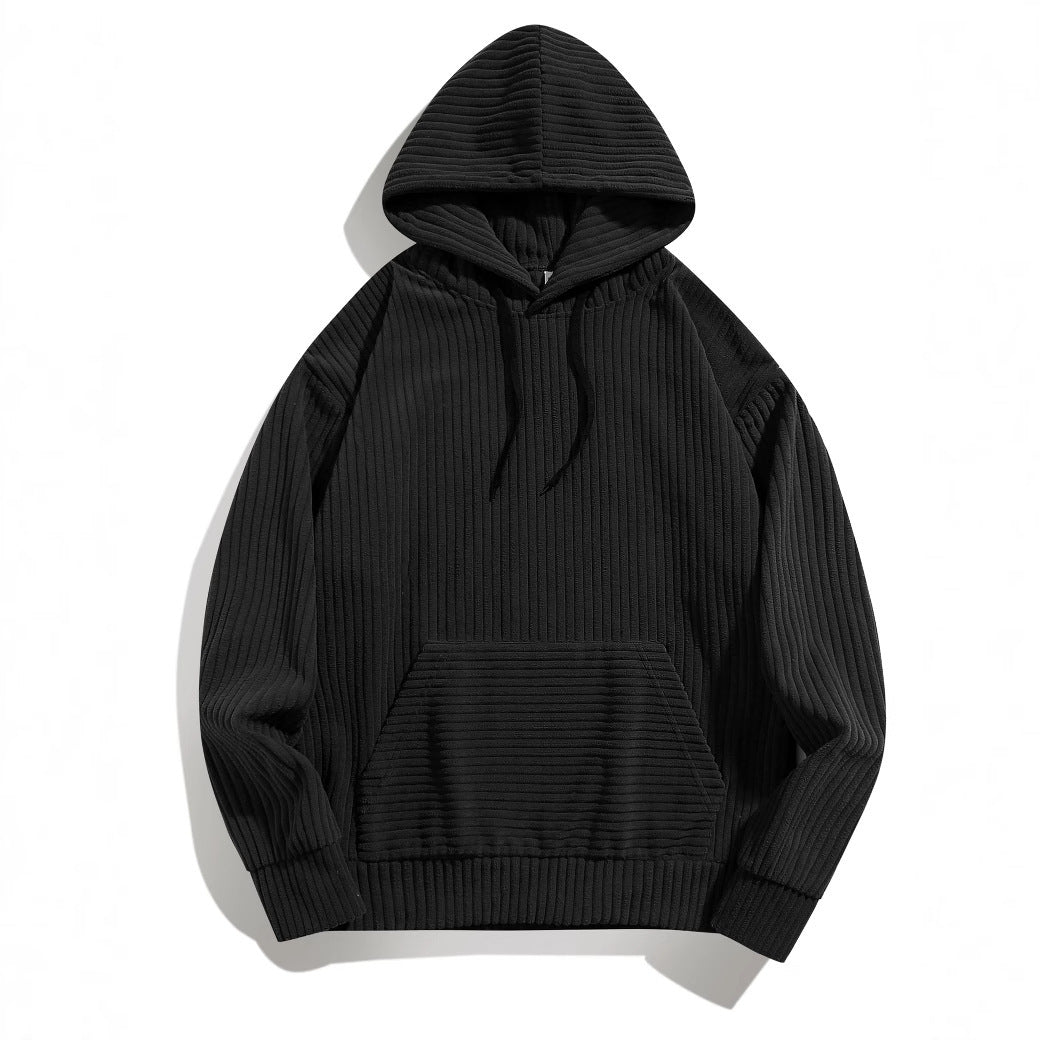 Men's hoodie with rib texture and structured design and practical pockets Lune London