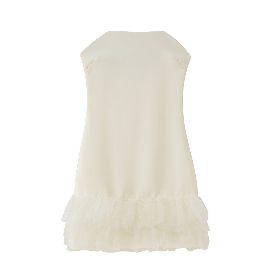 Cocktail dress for women with refined tulle hem and elegant cut Lune London