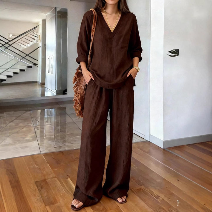 Women's Comfortable Linen Pants with Casual Cut and Practical Pockets Lune London