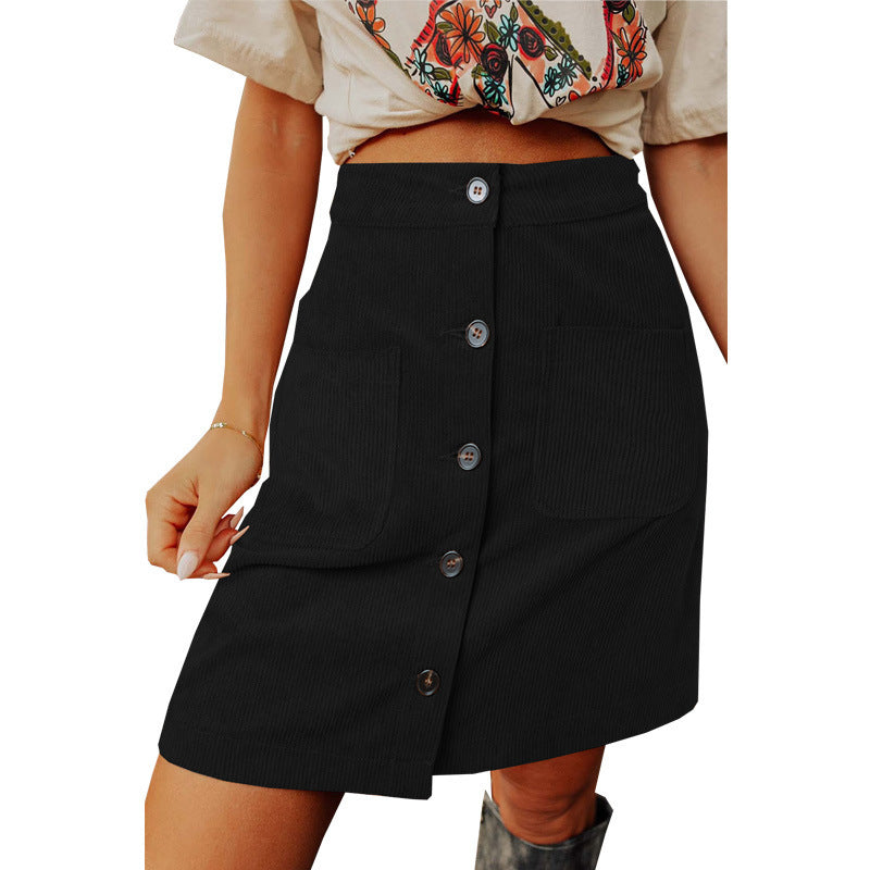 Lune London Corduroy Button Mini Skirt for Women