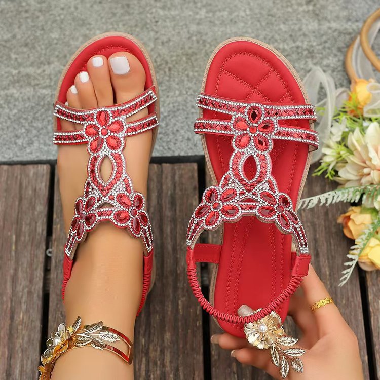 Ladies Colorful Sandals with Ornate Straps Lune London