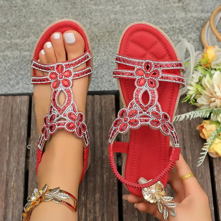 Ladies Colorful Sandals with Ornate Straps Lune London