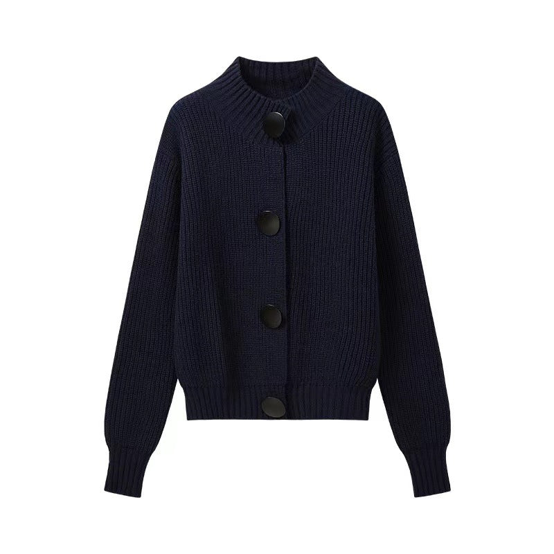 Cardigan Femme Douillet avec Gros Boutons et Col Classique Chic & Stil