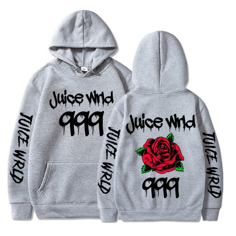Women’s hoodie with striking graphic design and romantic rose motif Lune London
