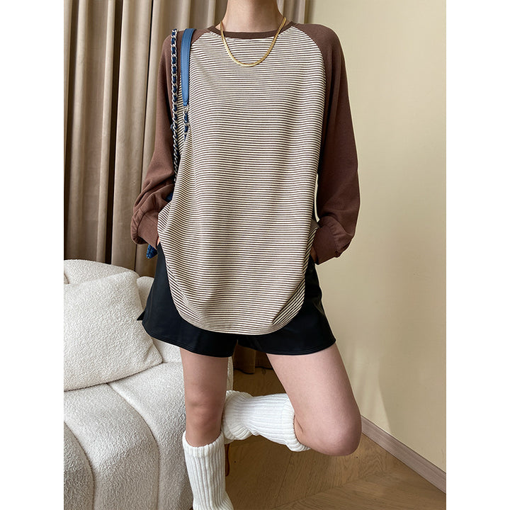 Women's Casual Sweatshirt with Striped Design Chic & Stil
