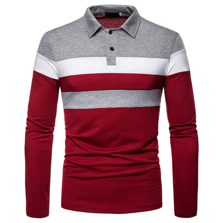Men's long sleeve polo with a modern striped pattern and a comfortable fit Lune London