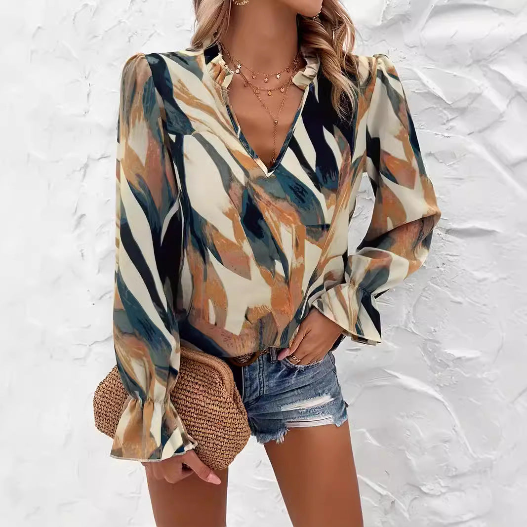 Lune London trendy colorful pattern blouse for women