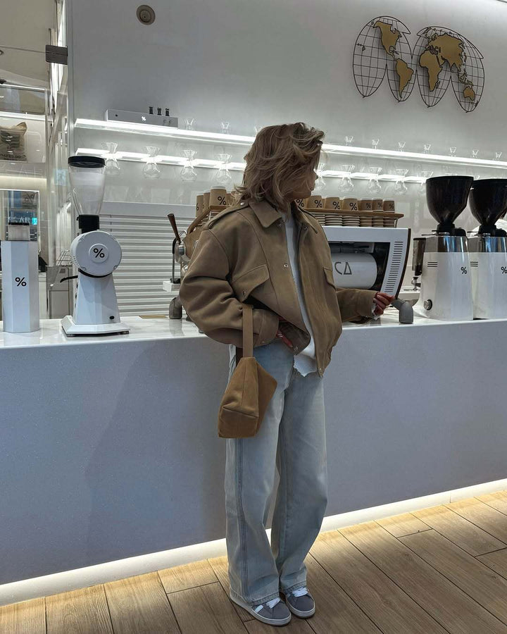 Veste en suÈde surdimensionnée à la mode pour femmes Chic & Stil