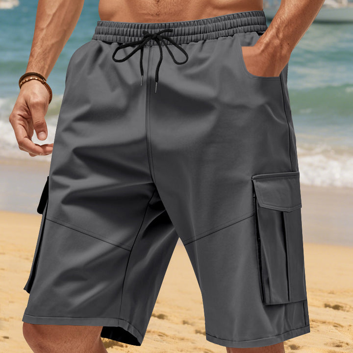 Men's cargo shorts with practical side pockets and elastic waist Lune London