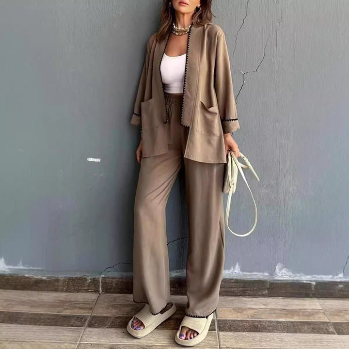 Veste élégante pour femmes avec ourlet contrastant Lune London