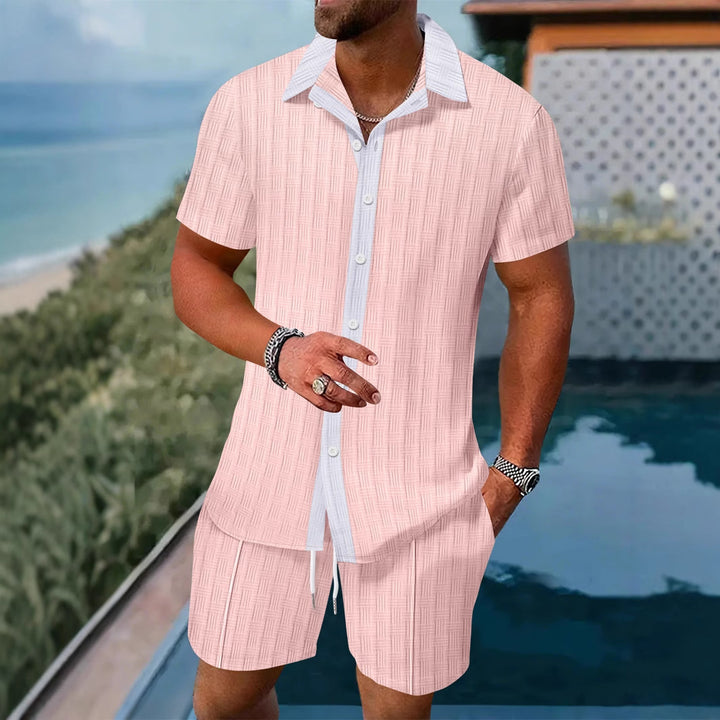 Leisure shirt for men with button placket and set of shorts Lune London