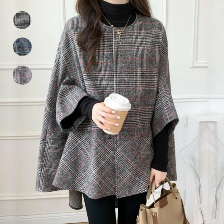 Cardigan Oversize Femme en Motif Ecossais Moderne Chic & Stil