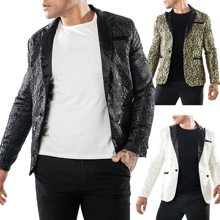 Men's luxury tuxedo blazer with floral jacquard pattern Lune London