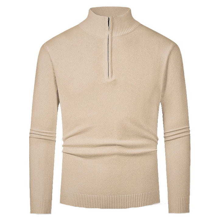 Men's sweater with half-zip and modern high collar Lune London