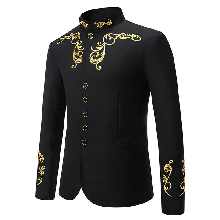 Men's Blazer Elegant with a Superb Golden Embroidery Lune London