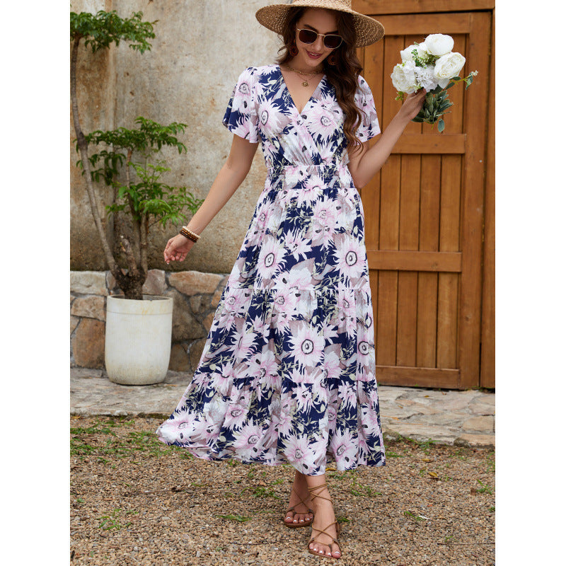 Lune London women's floral wrap midi dress
