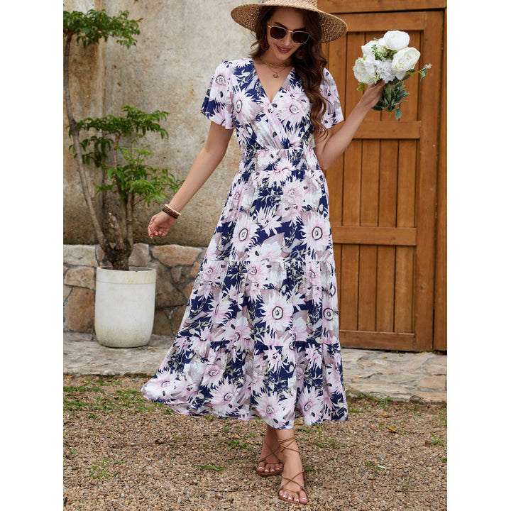 Lune London women's floral wrap midi dress